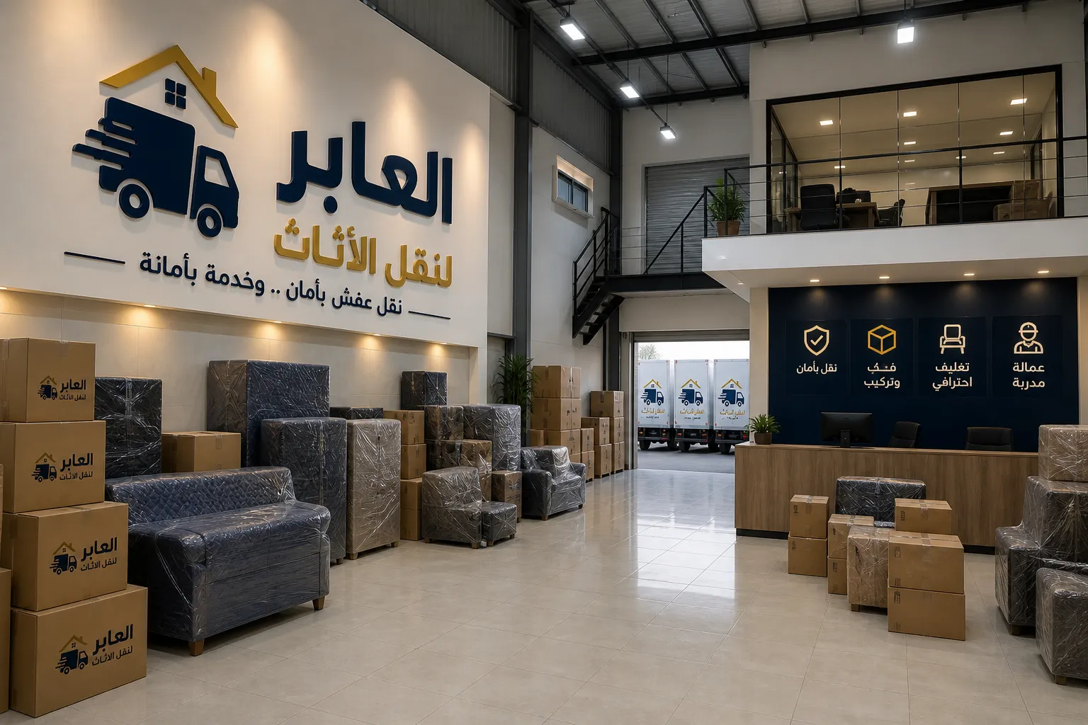 نقل عفش العارضة بأمان مع شركة العابر لنقل الاثاث